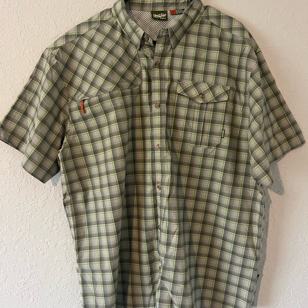 Howler Brothers Green Plaid Matagorda short sleeve